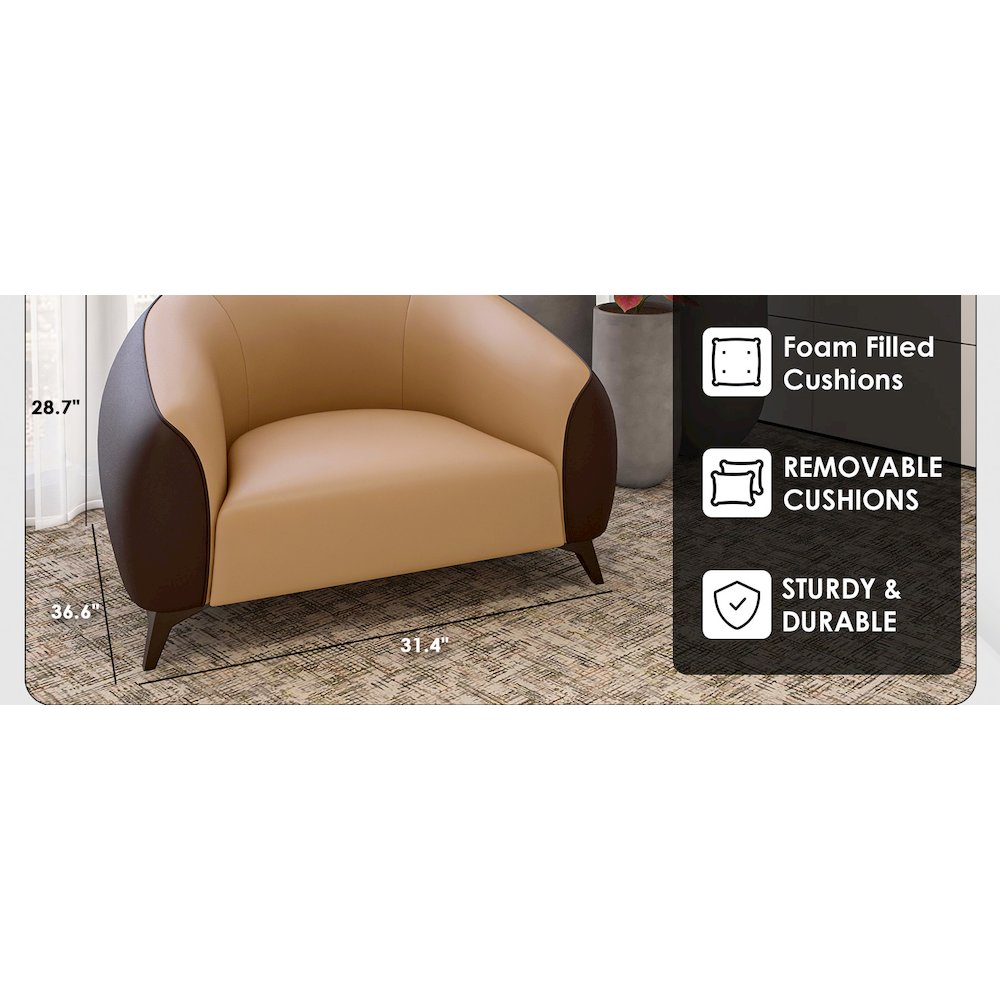 Opula Collection Single Seater Sofa In Brown. Picture 17