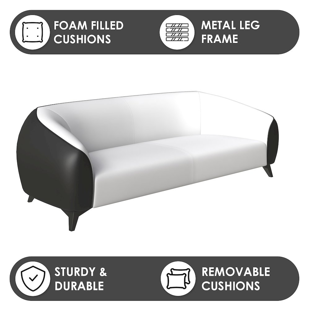 Opula Collection Three Seater Sofa In Black and White. Picture 7