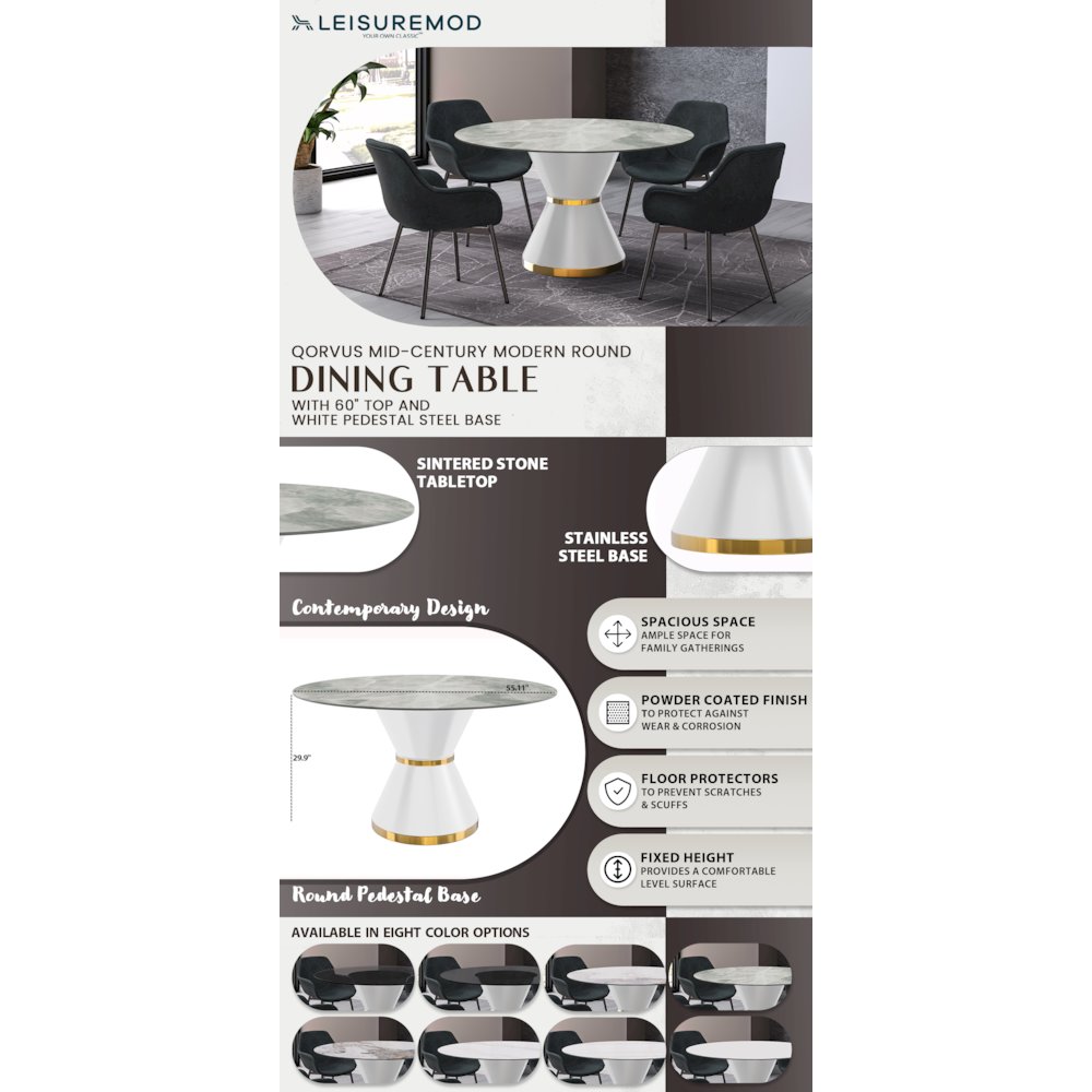 Qorvus Series Round Dining Table. Picture 9