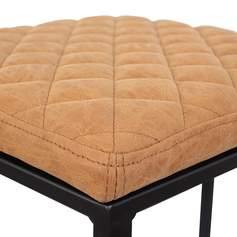 Quincy Quilted Stitched Leather Bar Stools With Metal Frame. Picture 11
