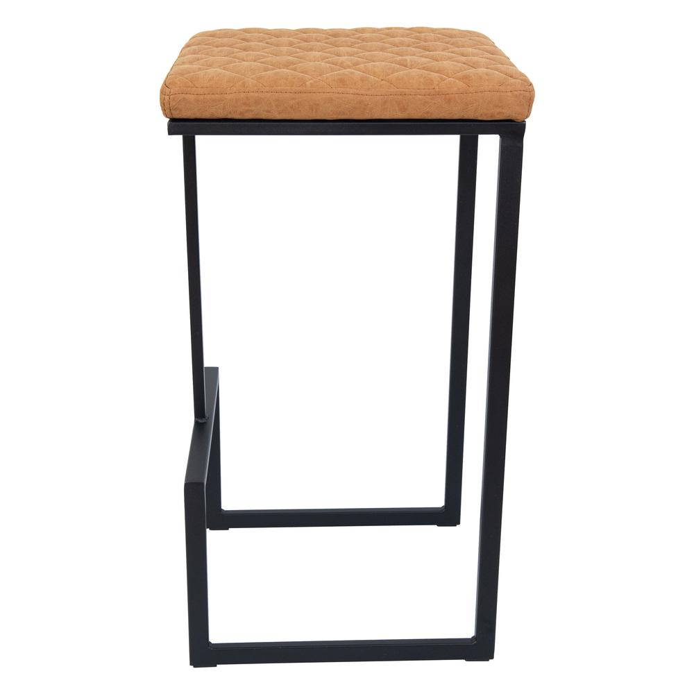 Quincy Quilted Stitched Leather Bar Stools With Metal Frame. Picture 12