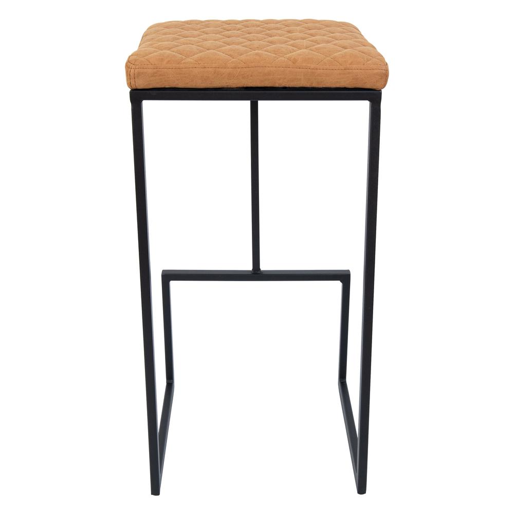 Quincy Quilted Stitched Leather Bar Stools With Metal Frame. Picture 6