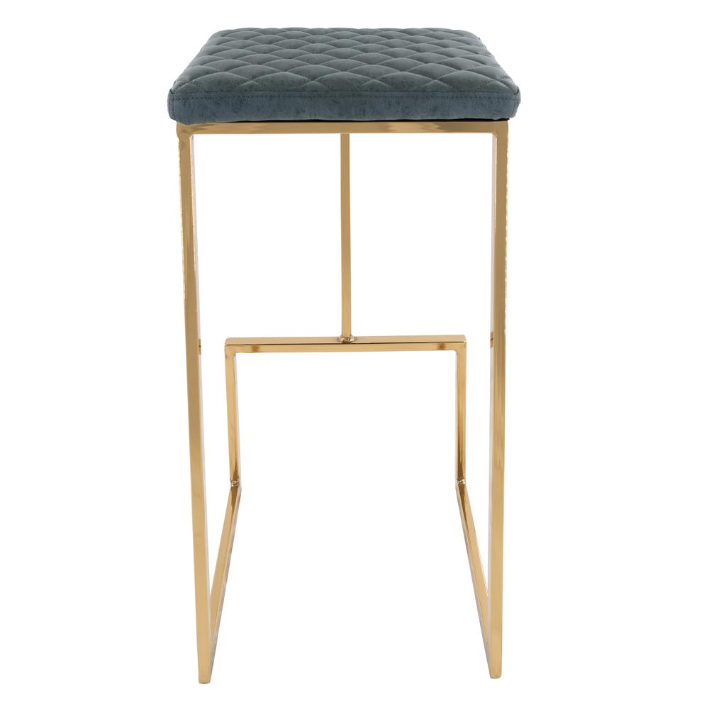 Quincy Leather Bar Stools With Gold Metal Frame Set of 2. Picture 4