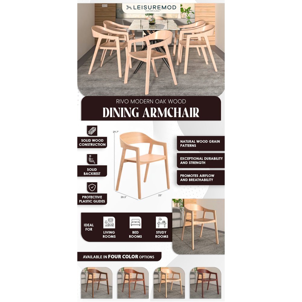 Rivo Collection Elegant Dining Chair in Natural Wood. Picture 18