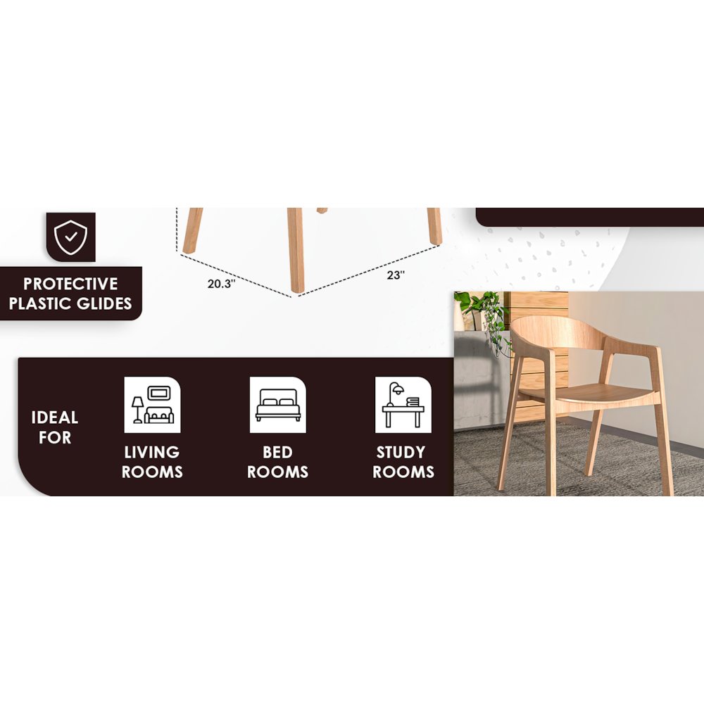 Rivo Collection Elegant Dining Chair in Natural Wood. Picture 23