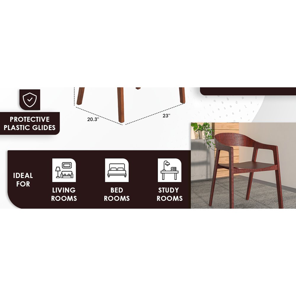 Rivo Collection Elegant Dining Chair in Dark Brown Wood. Picture 21