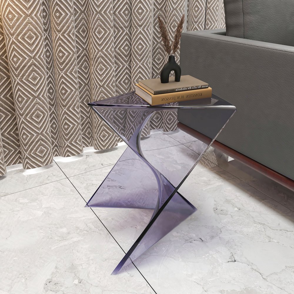 Randolph Modern Accent Side Table Indoor and Outdoor Use Clear. Picture 35