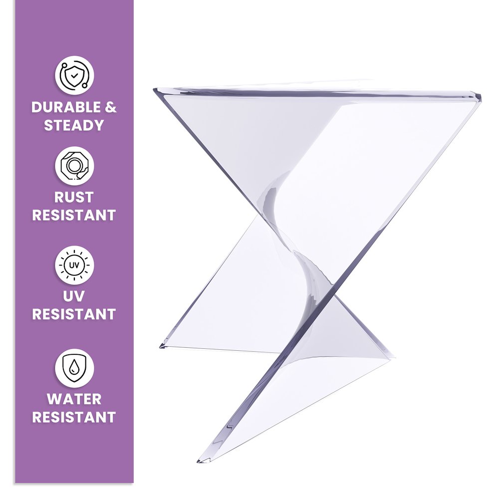 Randolph Modern Accent Side Table Indoor and Outdoor Use Clear. Picture 28