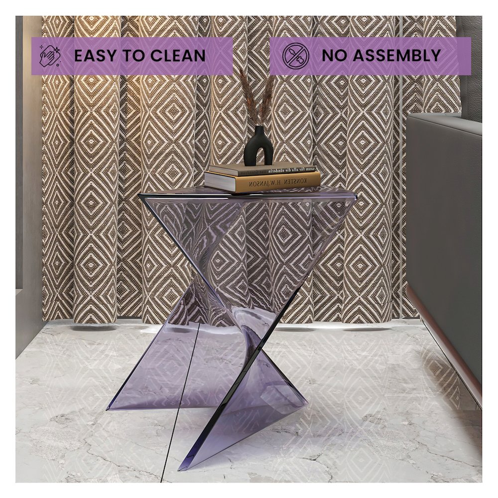 Randolph Modern Accent Side Table Indoor and Outdoor Use Clear. Picture 31