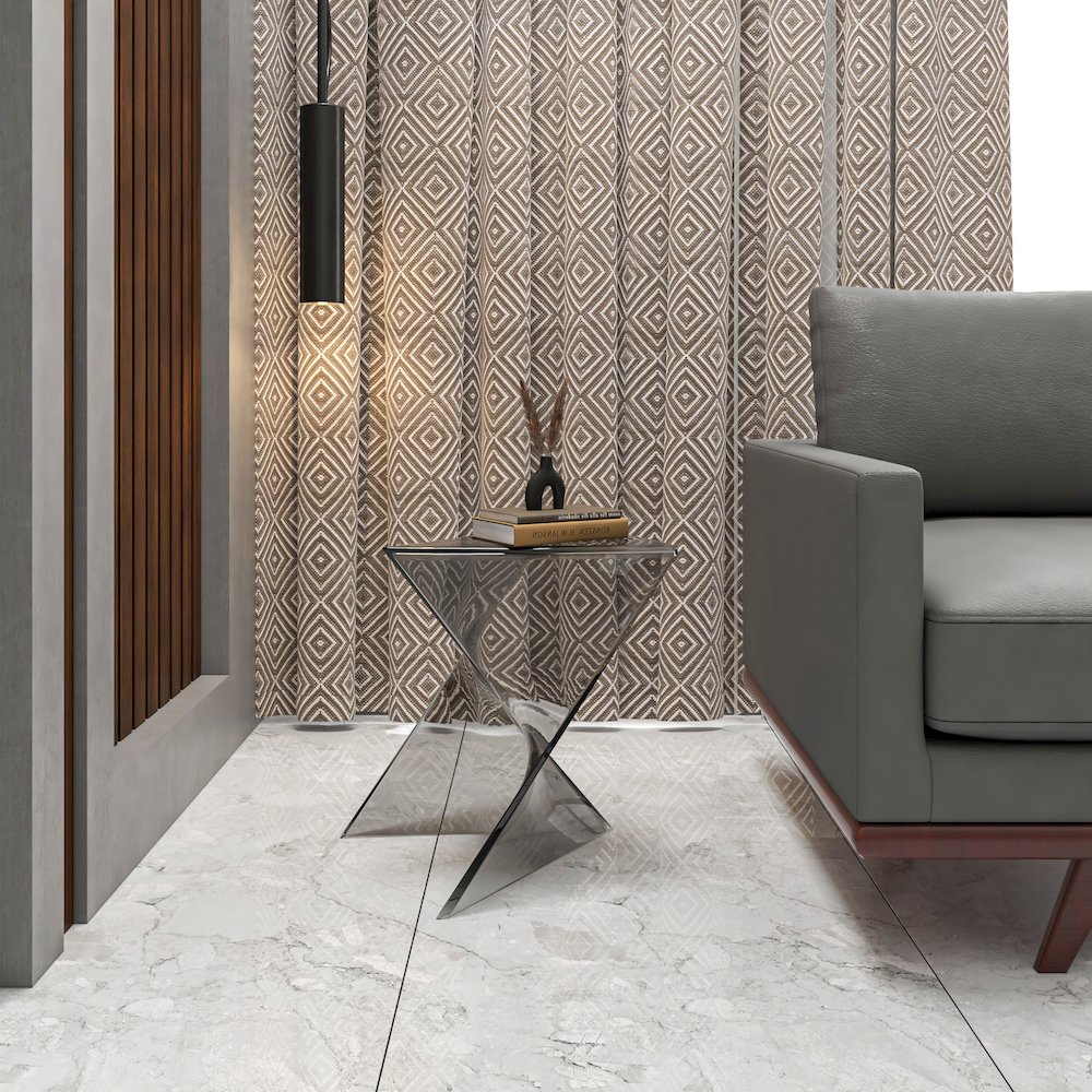 Randolph Modern Accent Side Table Indoor and Outdoor Use Smoke Color. Picture 8