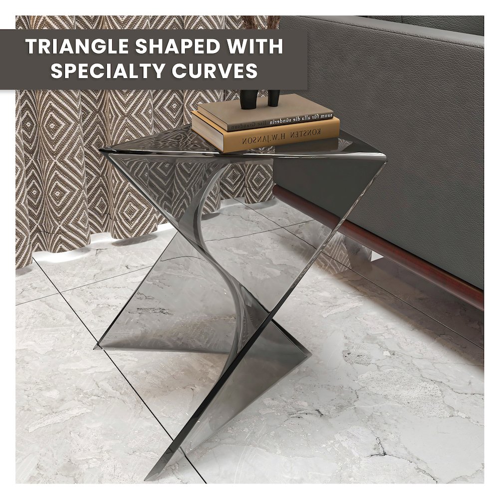 Randolph Modern Accent Side Table Indoor and Outdoor Use Smoke Color. Picture 10