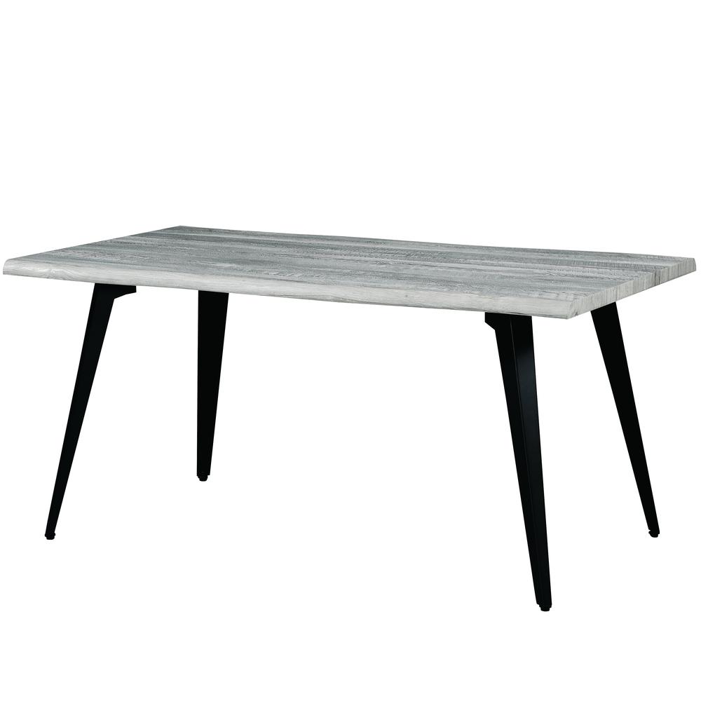 LeisureMod Ravenna Modern Rectangular Wood 63" Dining Table With Metal Legs RTM63GR. Picture 1