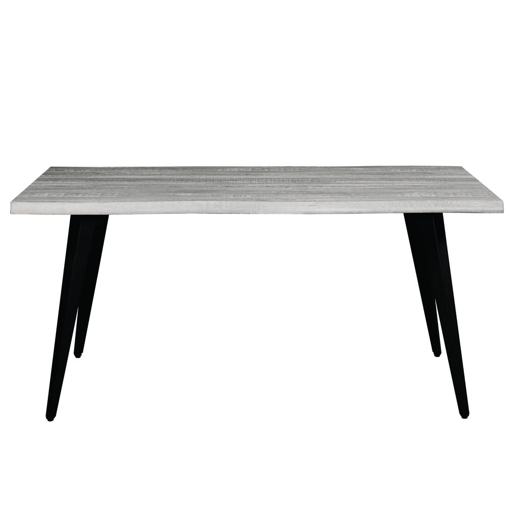 LeisureMod Ravenna Modern Rectangular Wood 63" Dining Table With Metal Legs RTM63GR. Picture 2