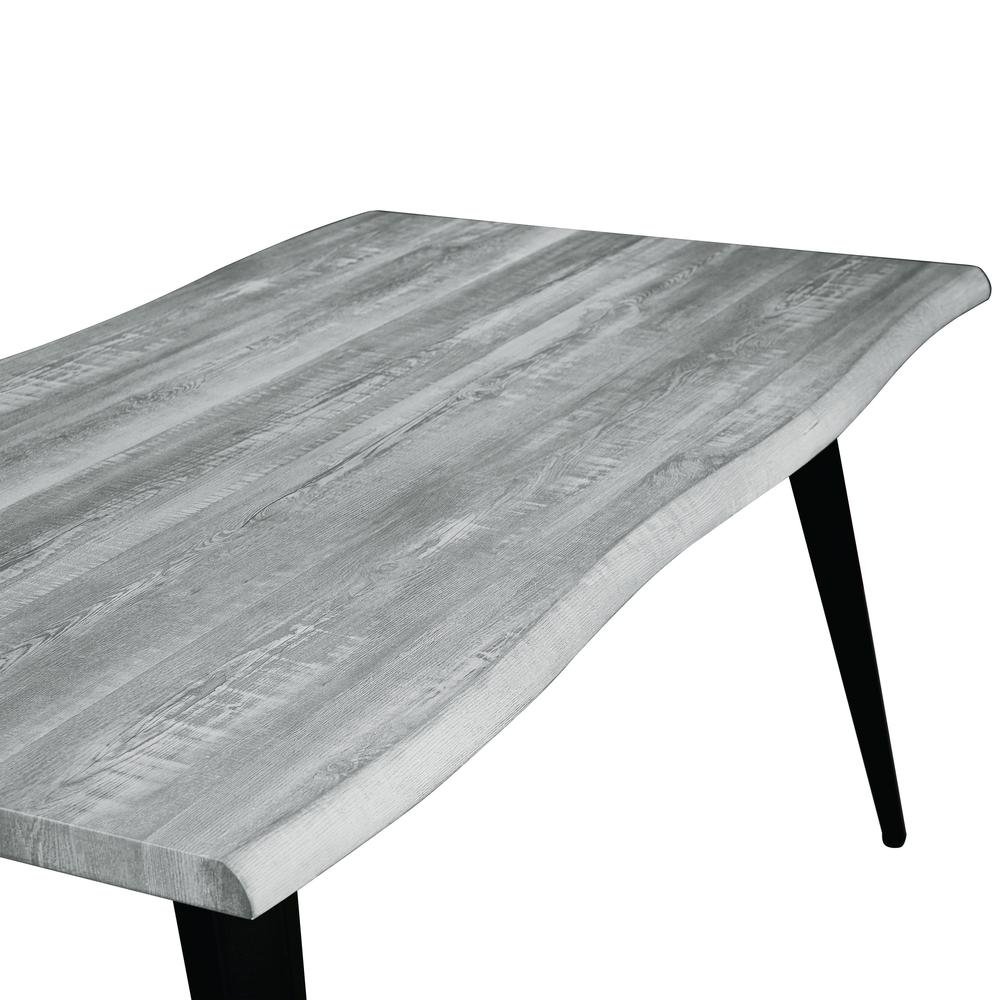 LeisureMod Ravenna Modern Rectangular Wood 63" Dining Table With Metal Legs RTM63GR. Picture 3