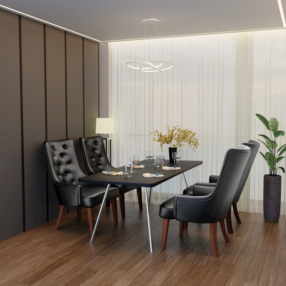 Spruce Collection Modern Wooden Dining Chair in Charcoal Grey. Picture 19