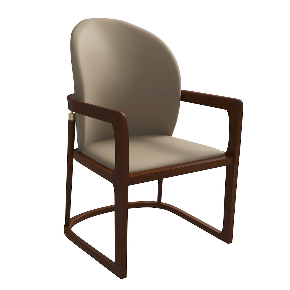 Svelta Elegant Wooden Dining Chair in Dark Toupe. Picture 1
