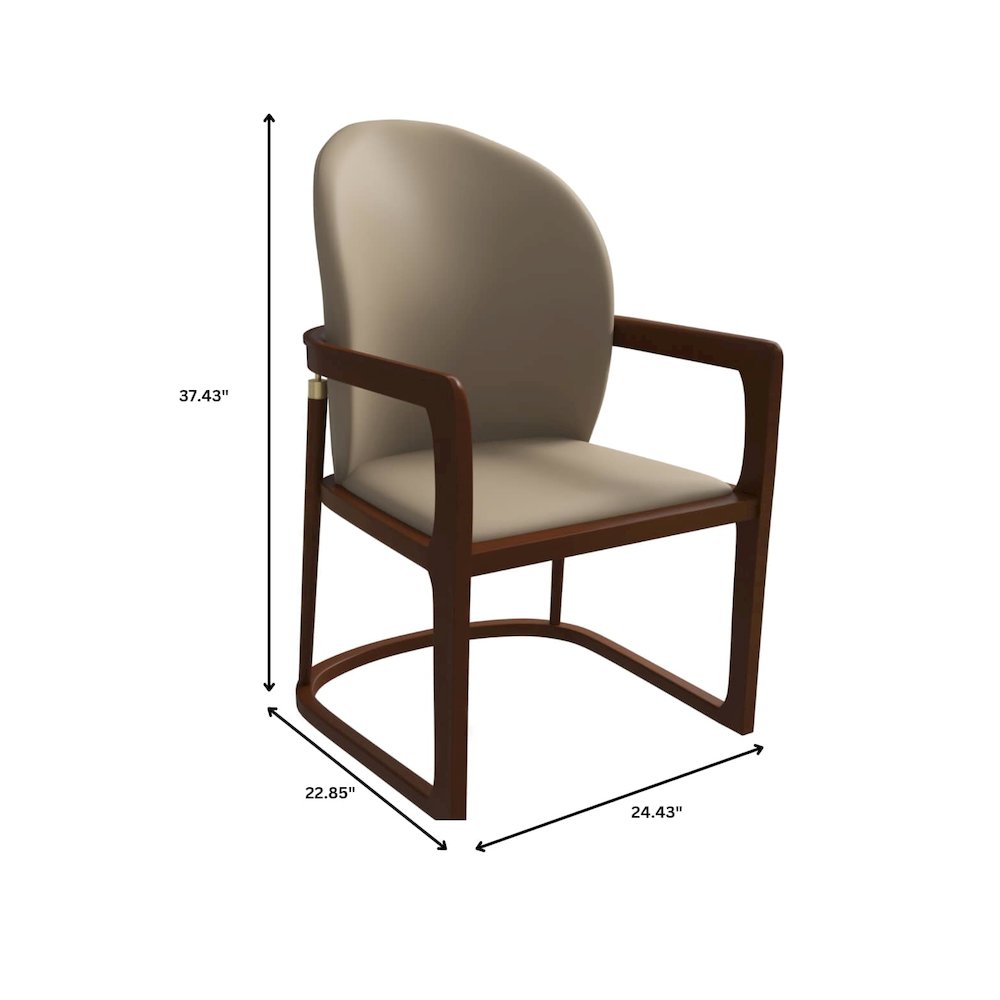 Svelta Elegant Wooden Dining Chair in Dark Toupe. Picture 3
