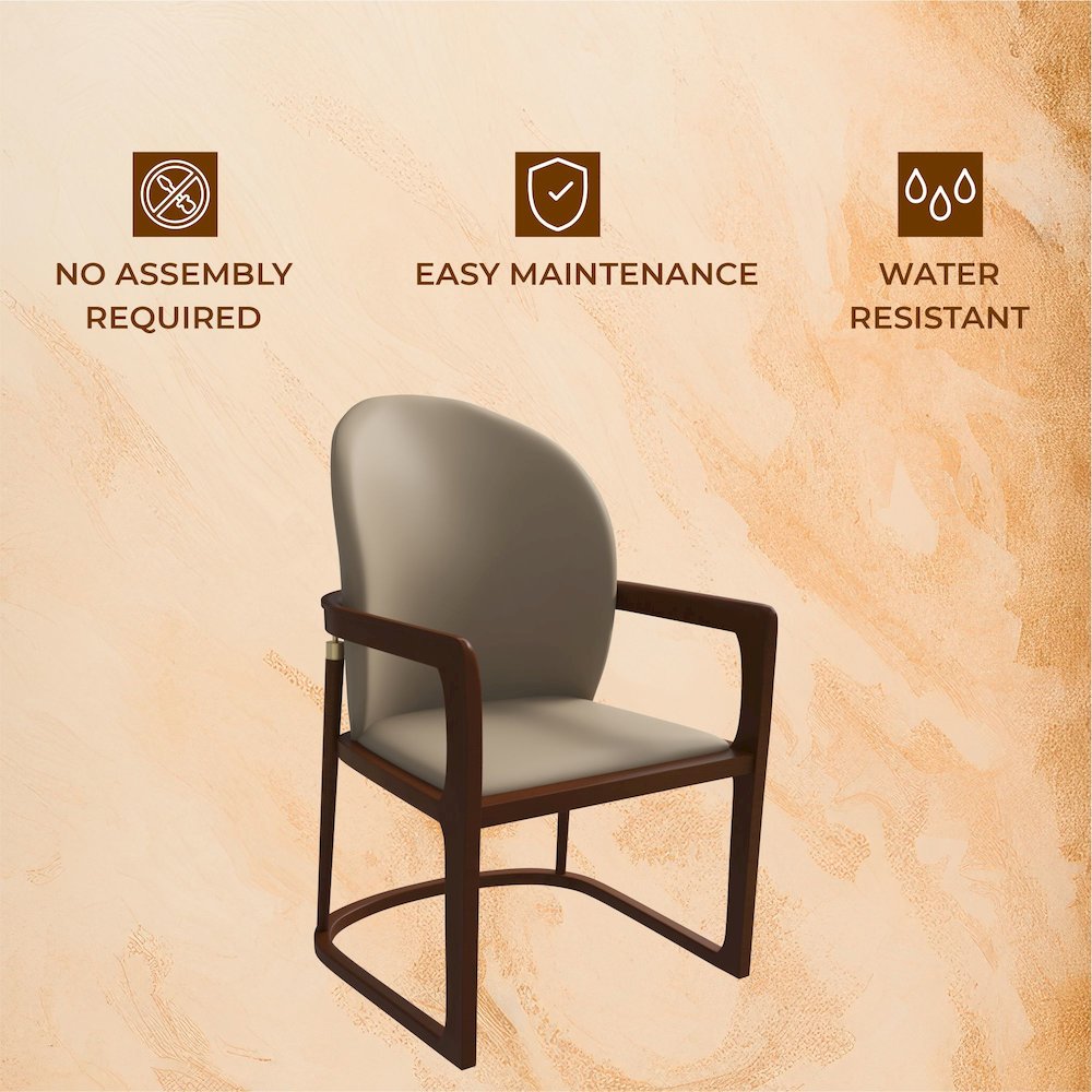 Svelta Elegant Wooden Dining Chair in Dark Toupe. Picture 6