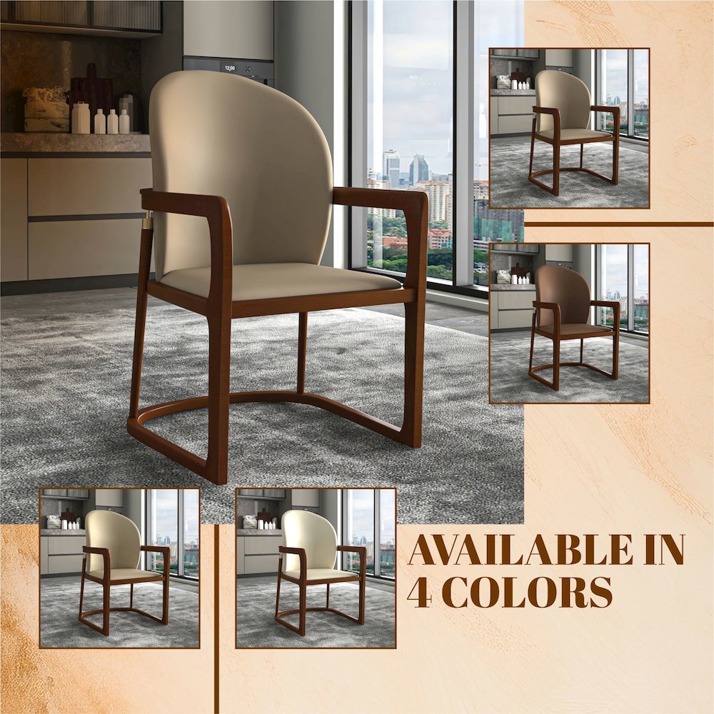 Svelta Elegant Wooden Dining Chair in Dark Toupe. Picture 8