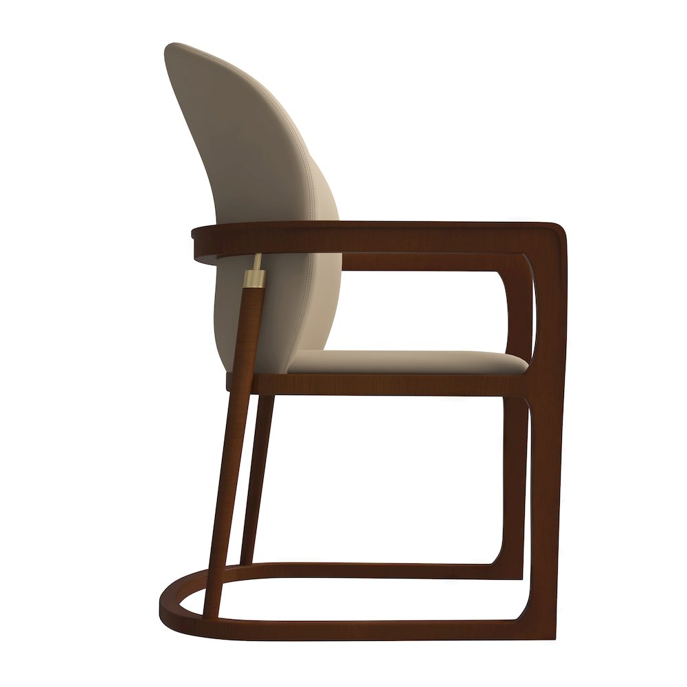 Svelta Elegant Wooden Dining Chair in Dark Toupe. Picture 11