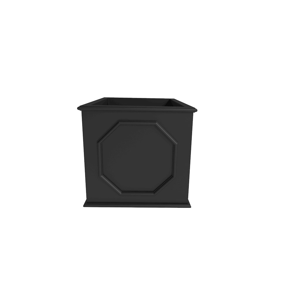Sprout Series Cubic Fiber Stone Planter in Black 10.2 Cube. Picture 9
