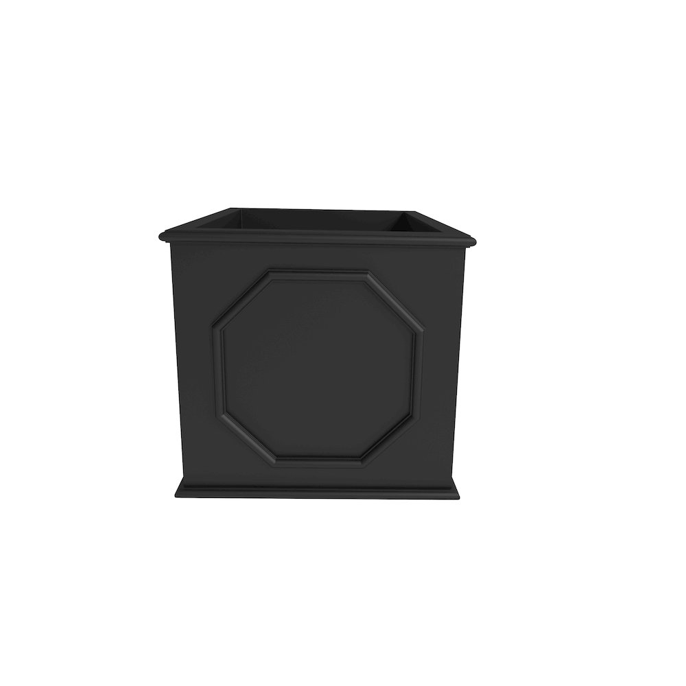 Sprout Series Cubic Fiber Stone Planter in Black 12.6 Cube. Picture 9