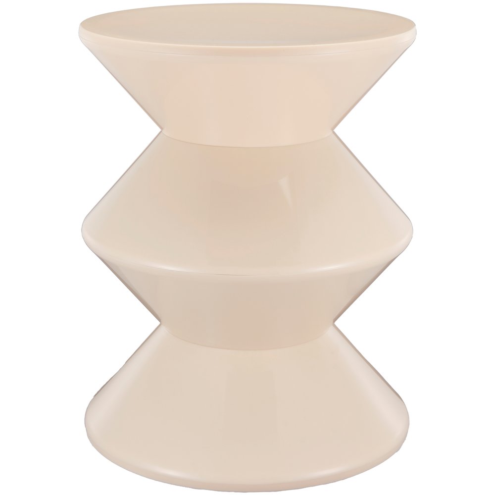 Aura Modern Plastic Side End Table, Indoor/Outdoor Use, Ivory. Picture 19