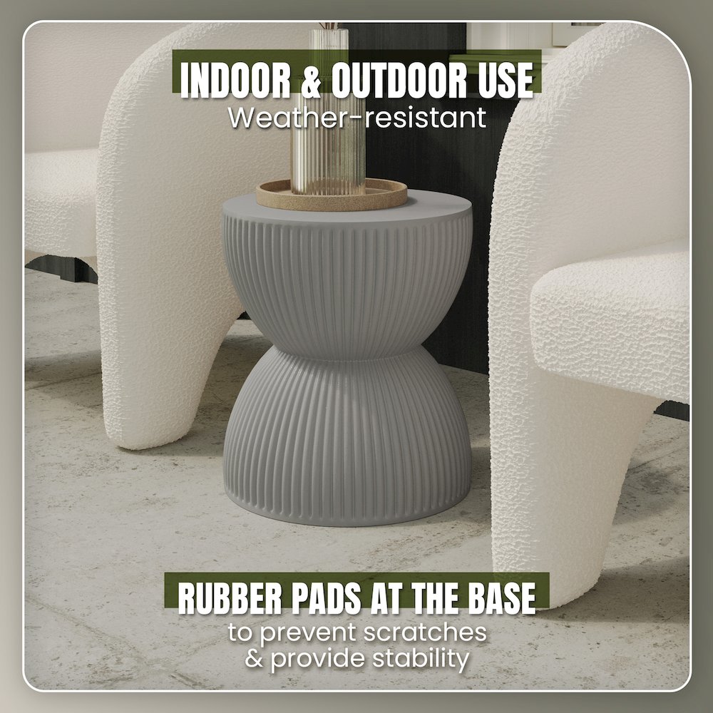 Modern Side End Table Spire Series In Grey. Picture 24