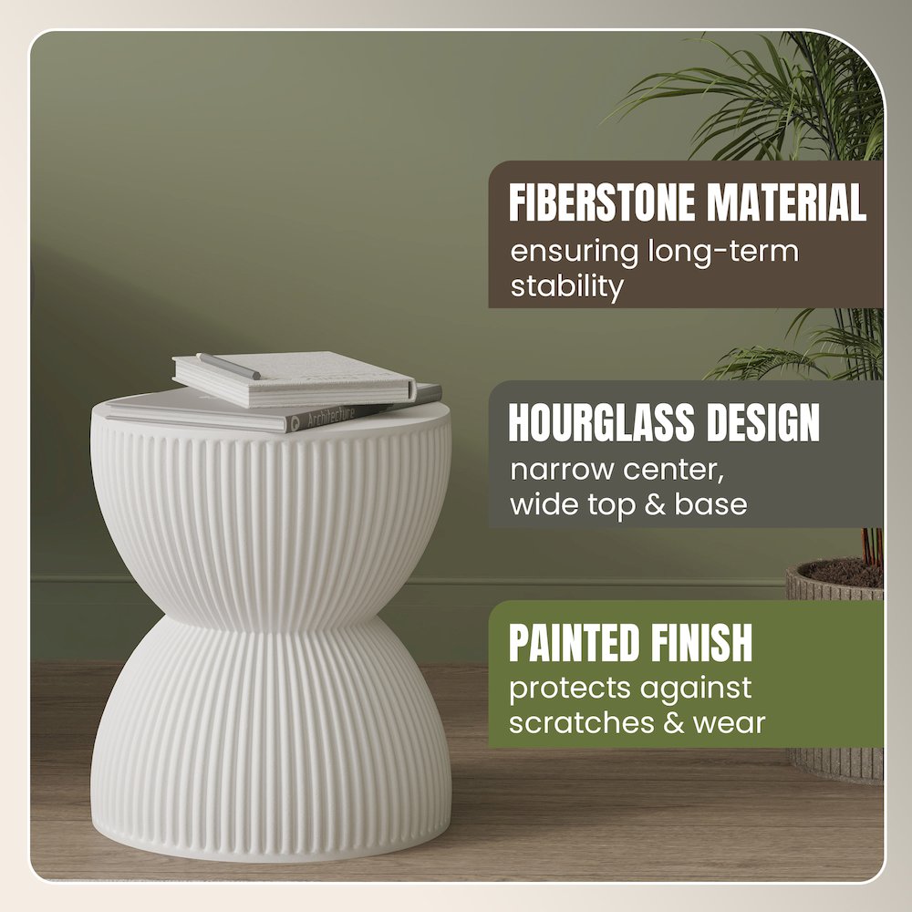 Modern Side End Table Spire Series In White. Picture 22