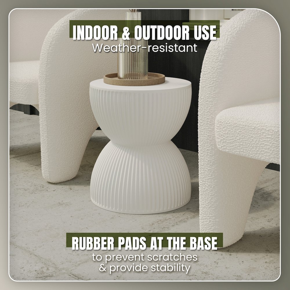 Modern Side End Table Spire Series In White. Picture 23