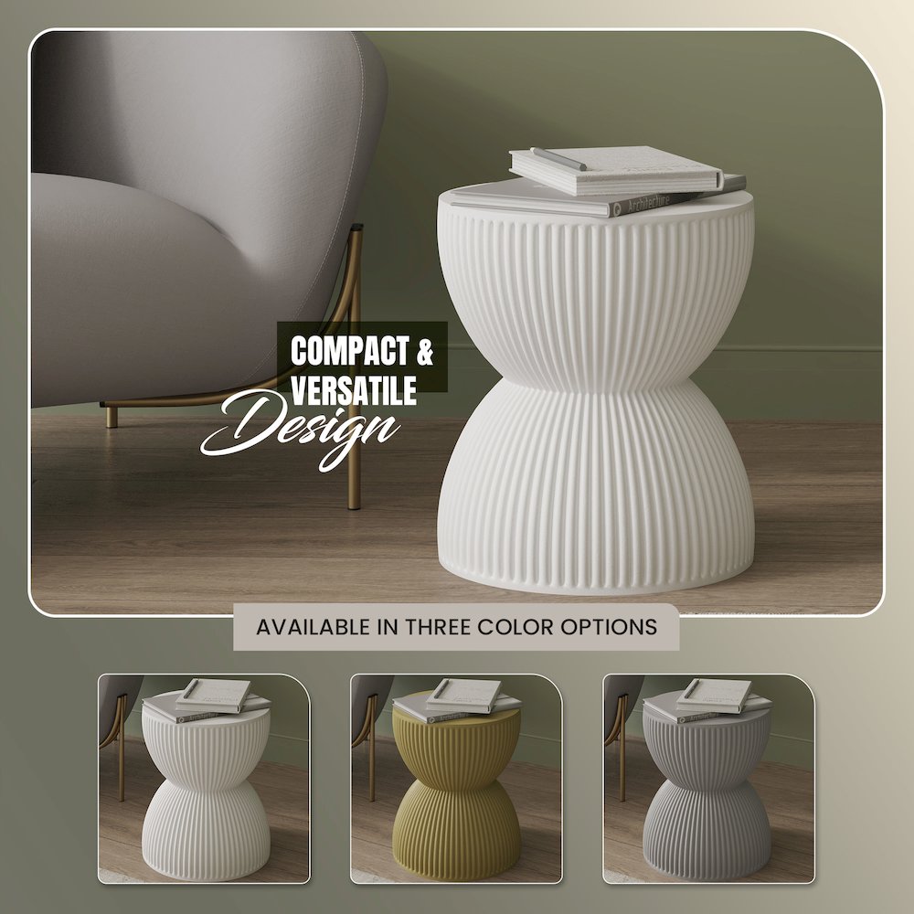 Modern Side End Table Spire Series In White. Picture 24