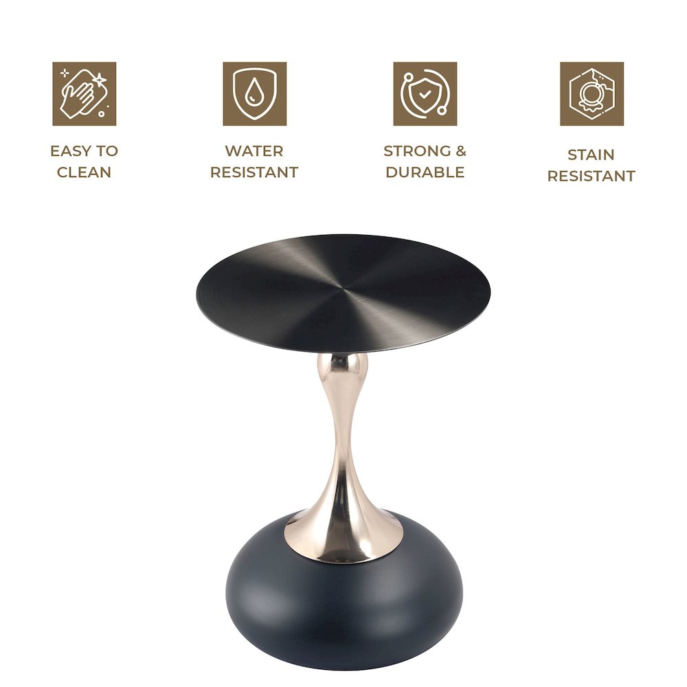 Savoy Collection Modern End Table In Matt Black. Picture 25