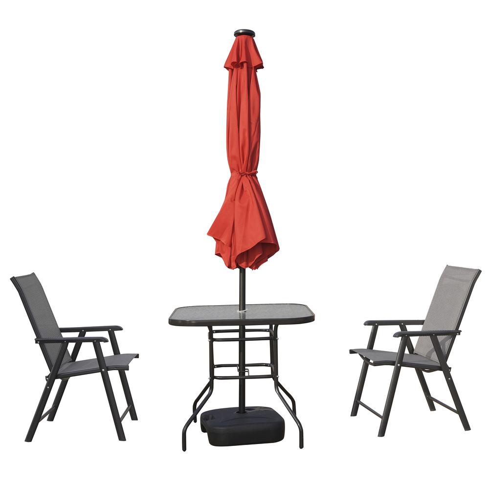 Sierra 9' Outdoor Patio Tilt Market Umbrella with Solar LED Lights. Picture 3