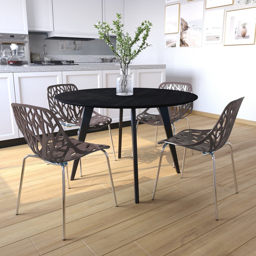 Modern Asbury Dining Chair w/ Chromed Legs. Picture 19
