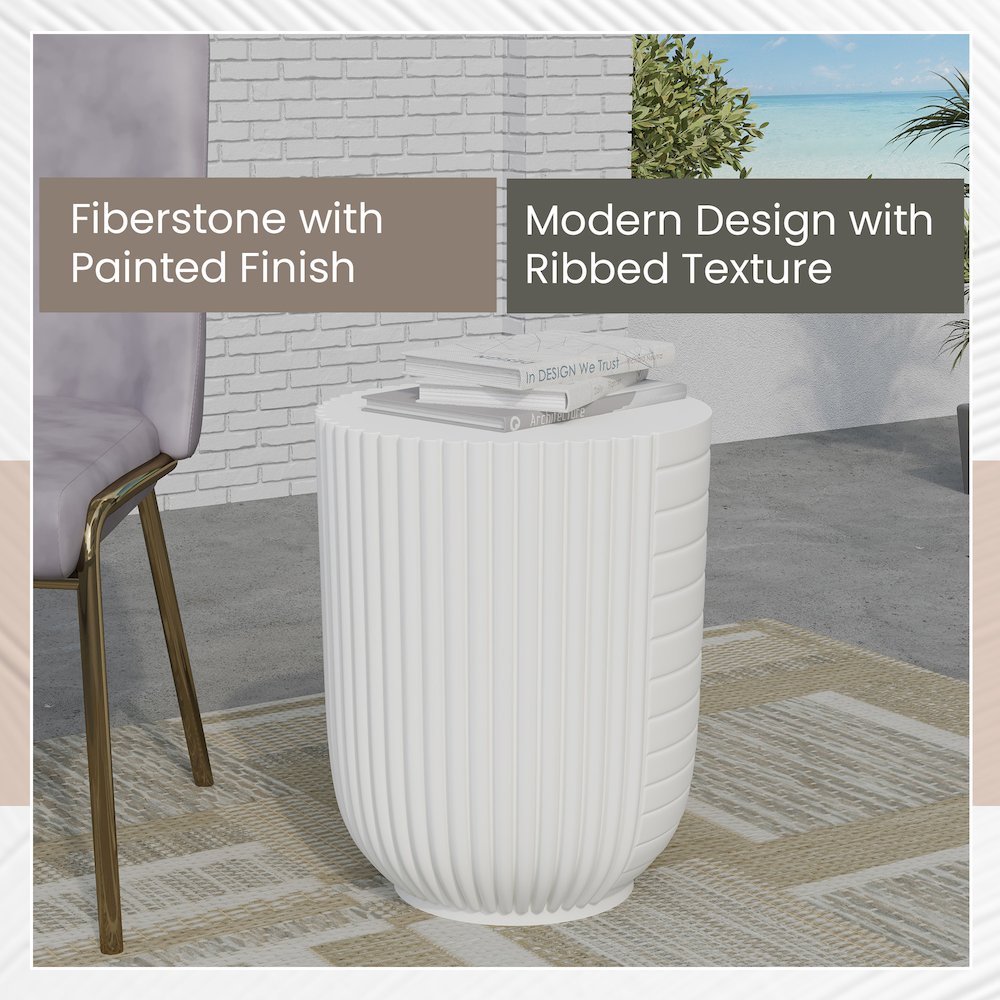 Modern Side End Table Trove Series In White. Picture 22