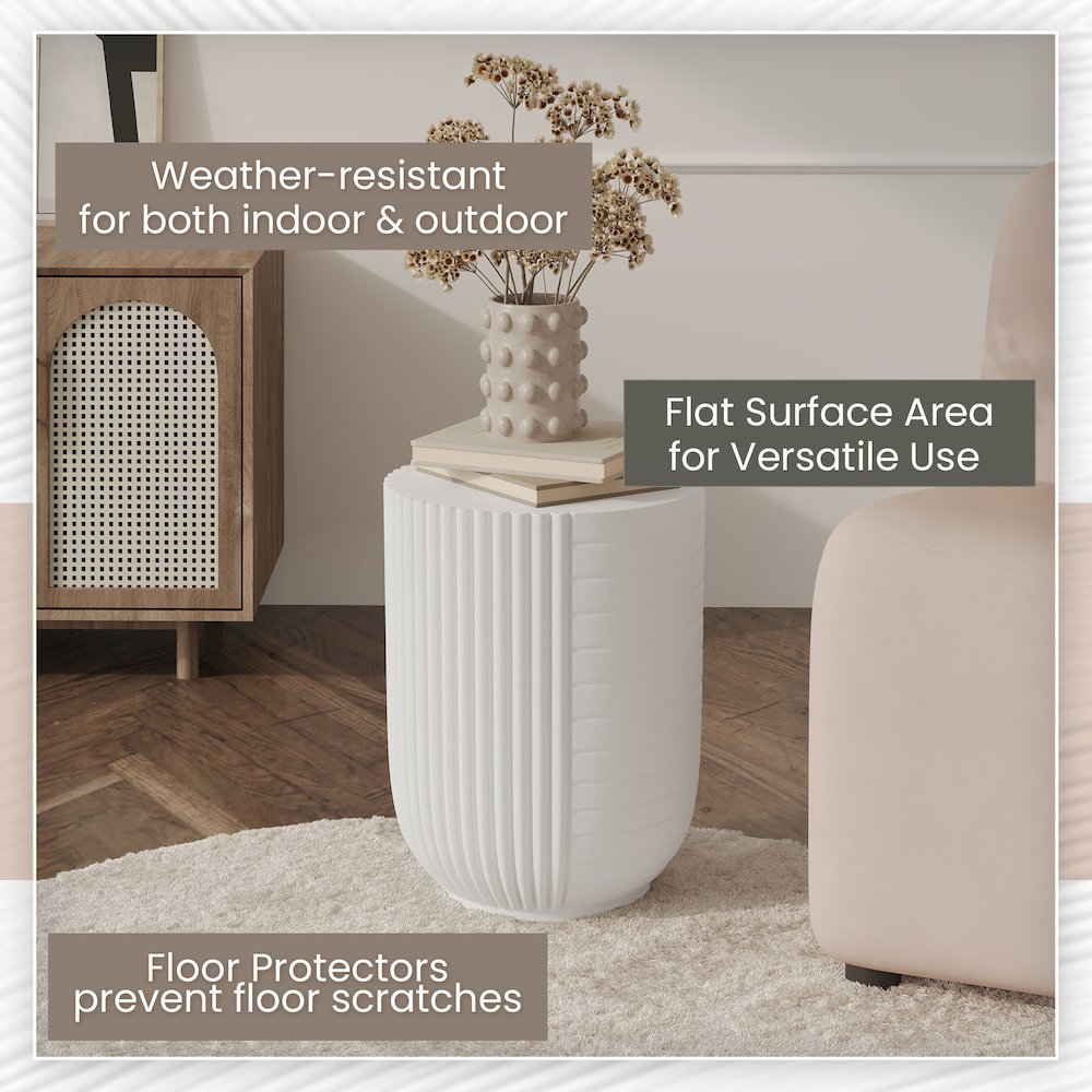Modern Side End Table Trove Series In White. Picture 23