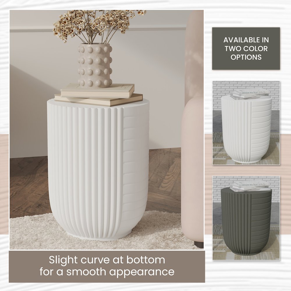 Modern Side End Table Trove Series In White. Picture 24