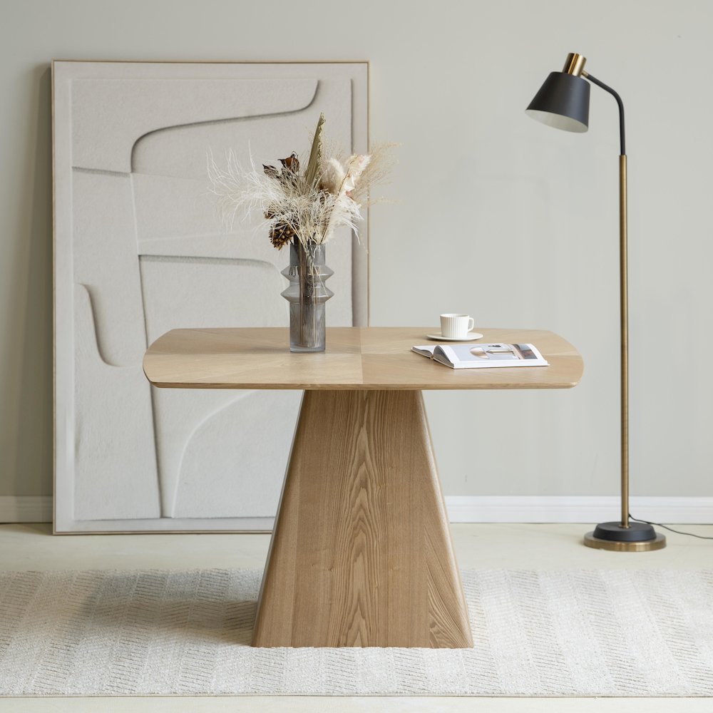 Zephry Collection Modern Dining Wooden Square Dining Table in Natural Wood. Picture 20