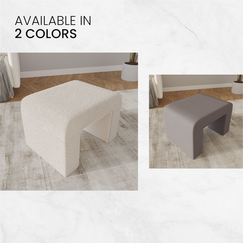 Vint 26” Bench Upholstered in Velvet Boucle. Picture 17