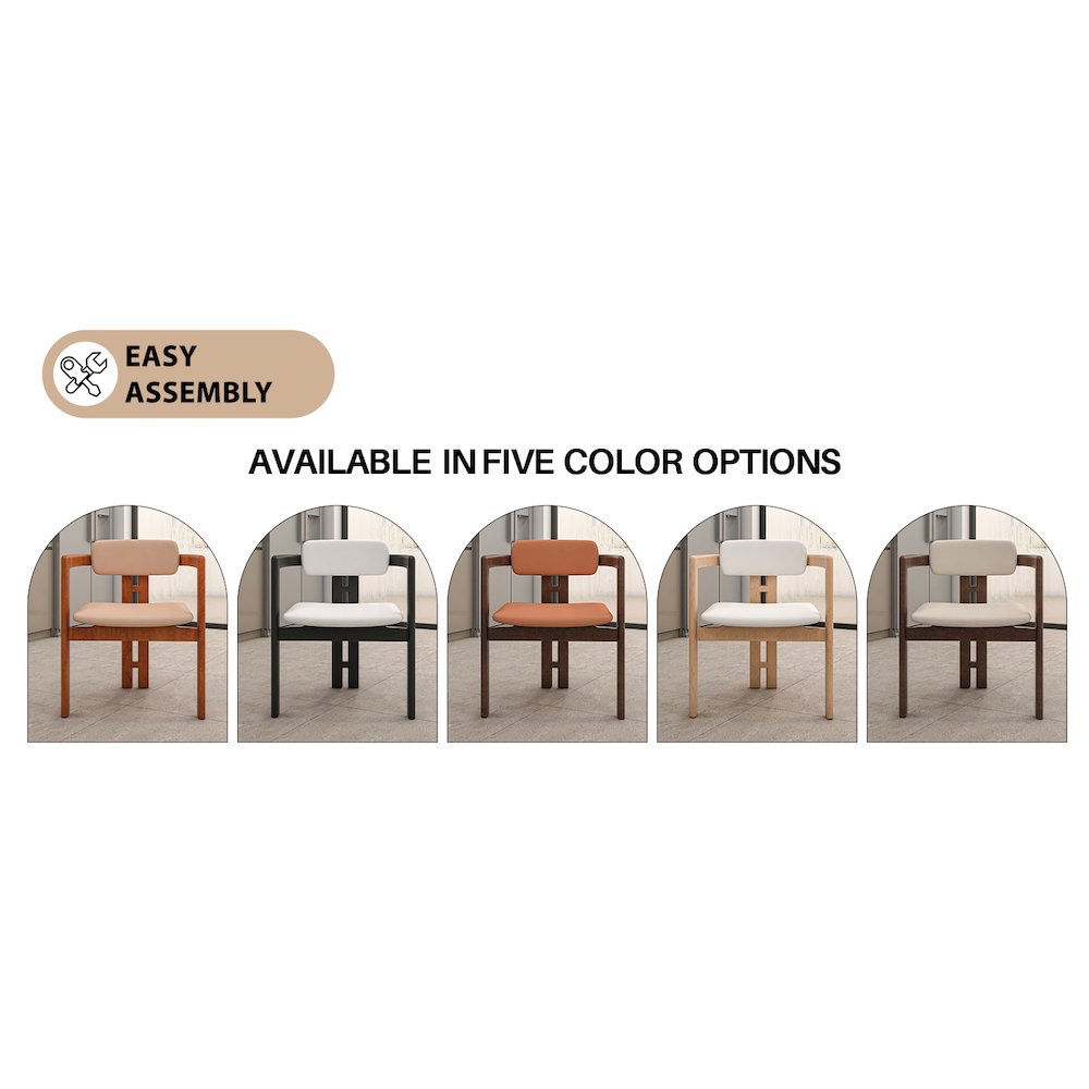 Velo Series Modern Dining Chair in Black Wood with Off White Seat. Picture 24