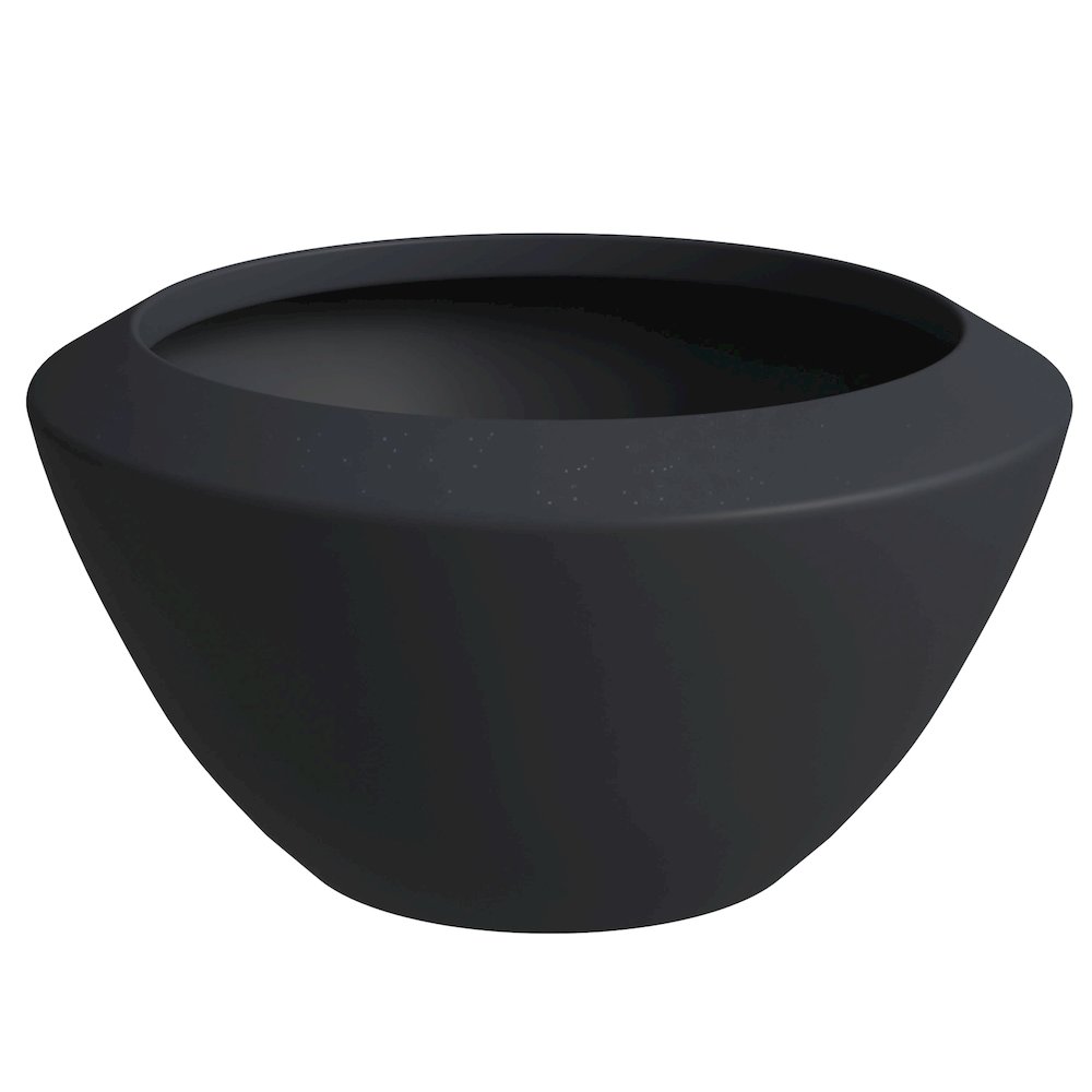Vessel Series Poly Stone Planter in Black 22" Dia 15" high. Picture 10