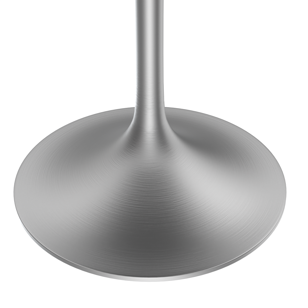 36" Round Dining Table, Brushed Chrome Base with Sintered Stone Black Top. Picture 4