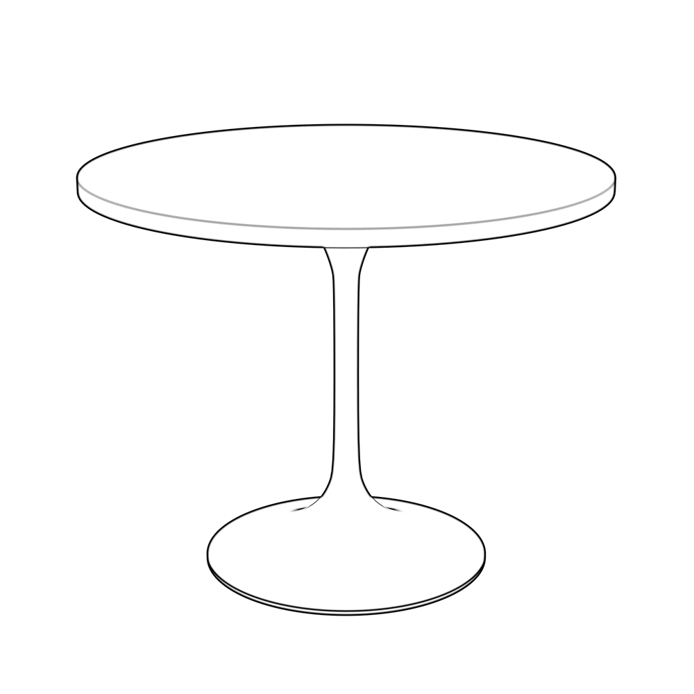 36" Round Dining Table, Brushed Chrome Base with Sintered Stone Black Top. Picture 7