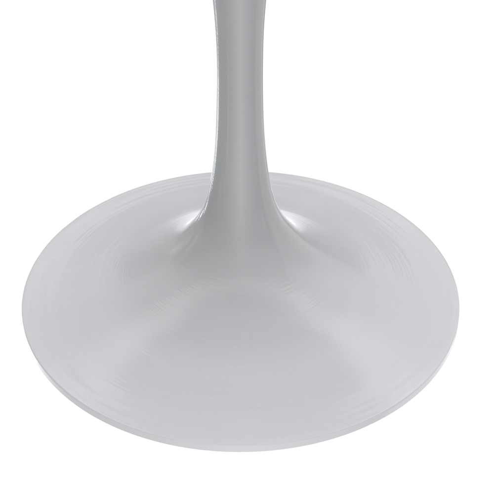 36 Round Dining Table, White Base with Sintered Stone White Top. Picture 6