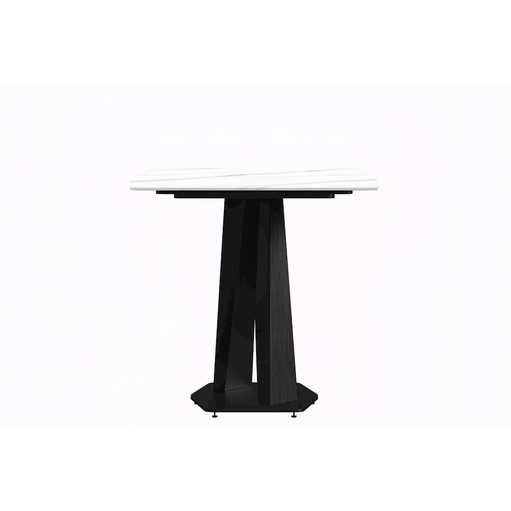 Voren Series Modern Dining Table Black Base, With 55 White Sintered Stone Top. Picture 7