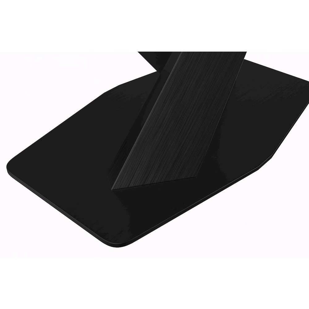Voren Series Modern Dining Table Black Base, With 55 White Sintered Stone Top. Picture 8