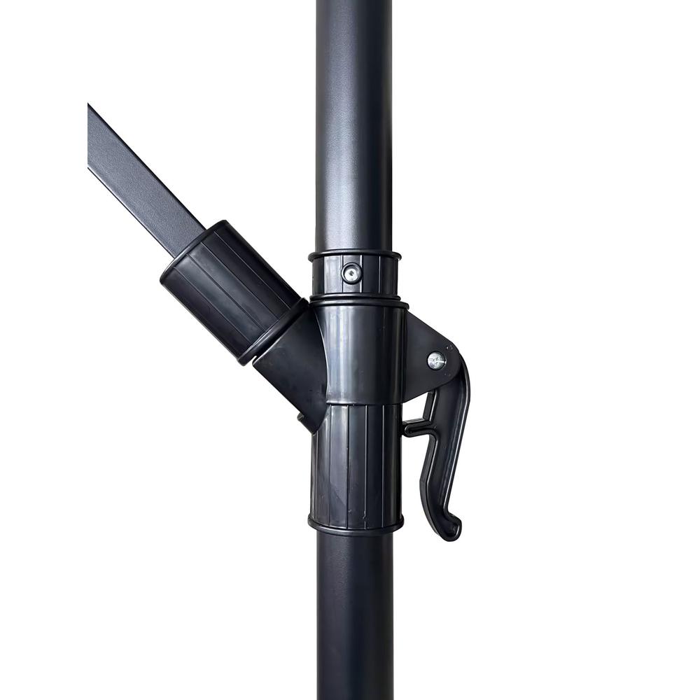 Outdoor 10 Ft Offset Cantilever Hanging Patio Umbrella With Solar Powered LED. Picture 4