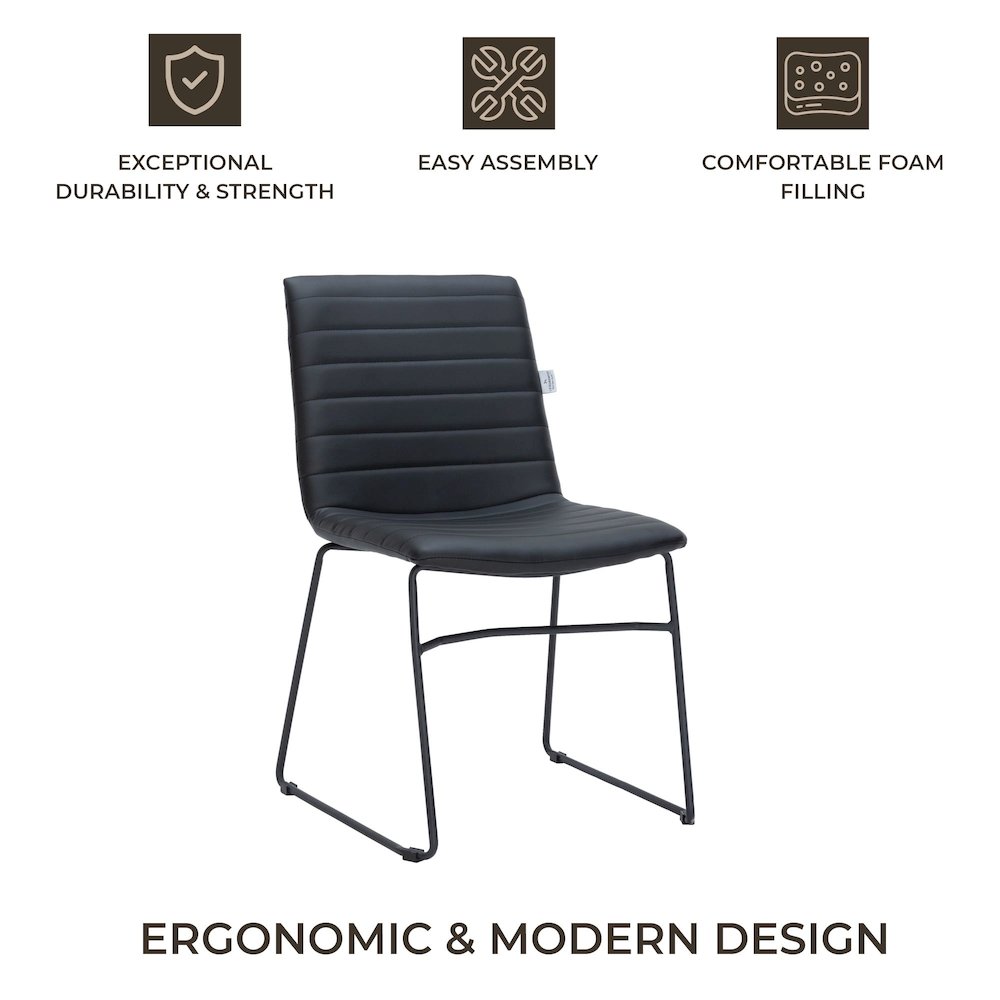 Zylar Series Office Guest Chair in Black Leather. Picture 27