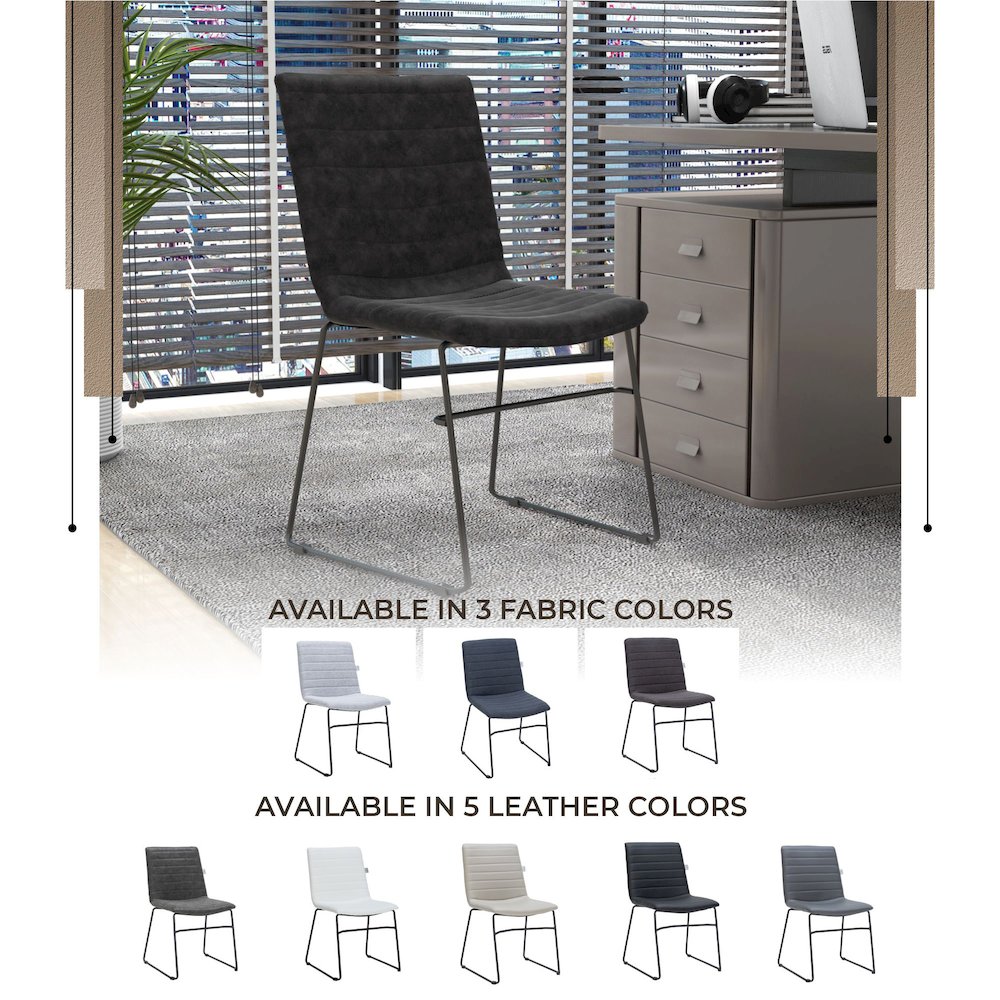 Zylar Series Office Guest Chair in Charcoal Leather. Picture 25