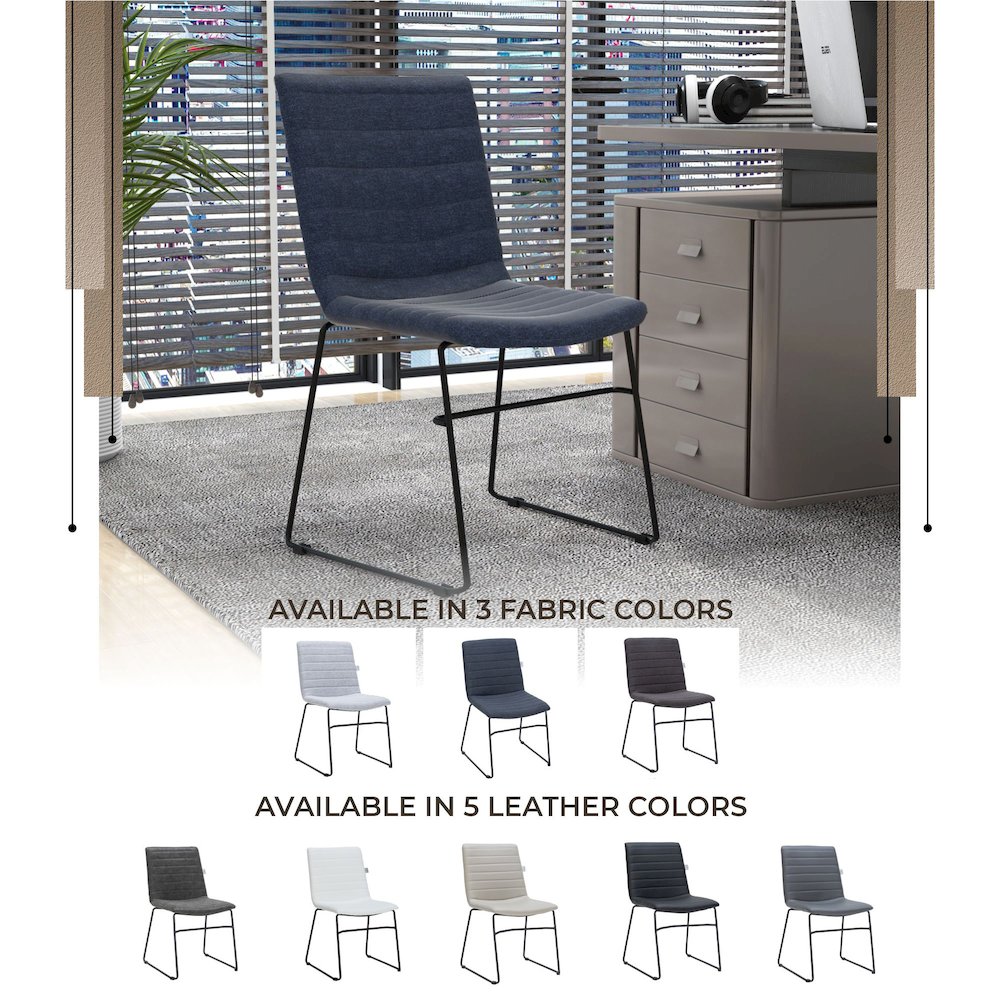 Zylar Series Office Guest Chair in Dark Blue Fabric. Picture 25